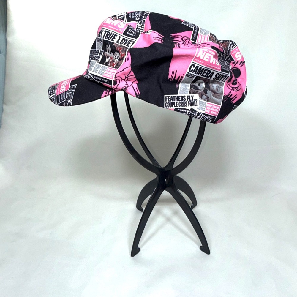 Disney Parks Mickey Minnie Mouse Newspaper Print Baseball Cap Adult Adjustable - Picture 8 of 14